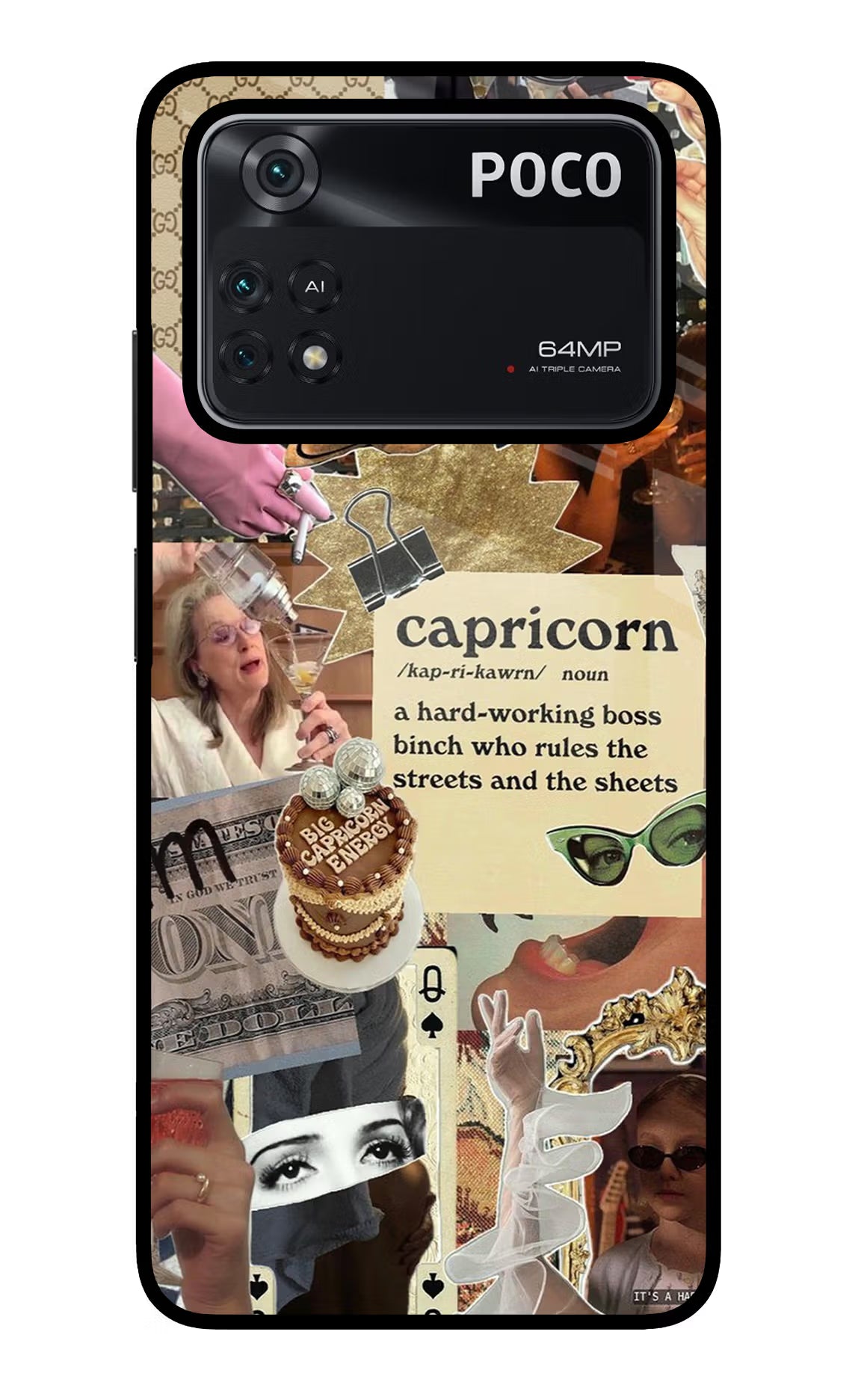 Capricorn Zodiac Poco M4 Pro 4G Glass Case Back Cover by Casekaro