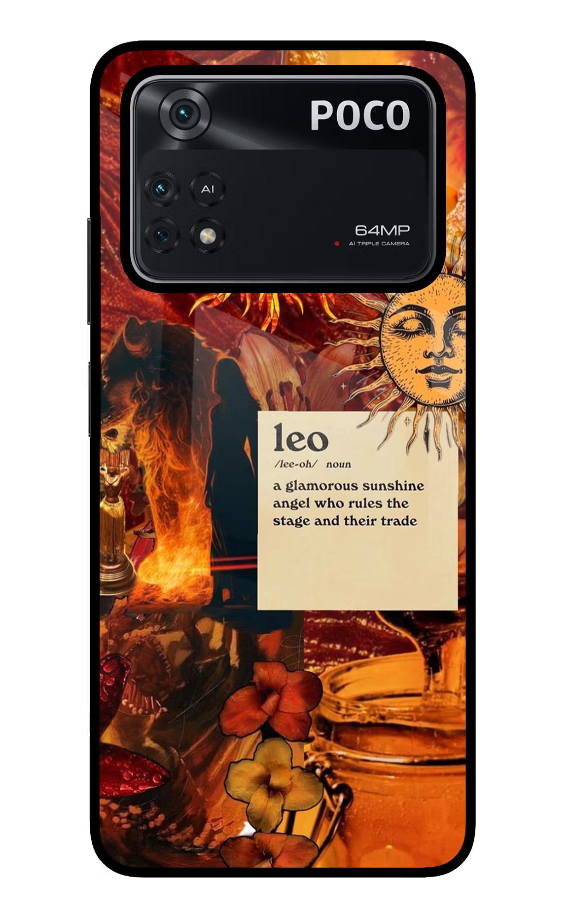 Leo Zodiac Poco M4 Pro 4G Glass Case