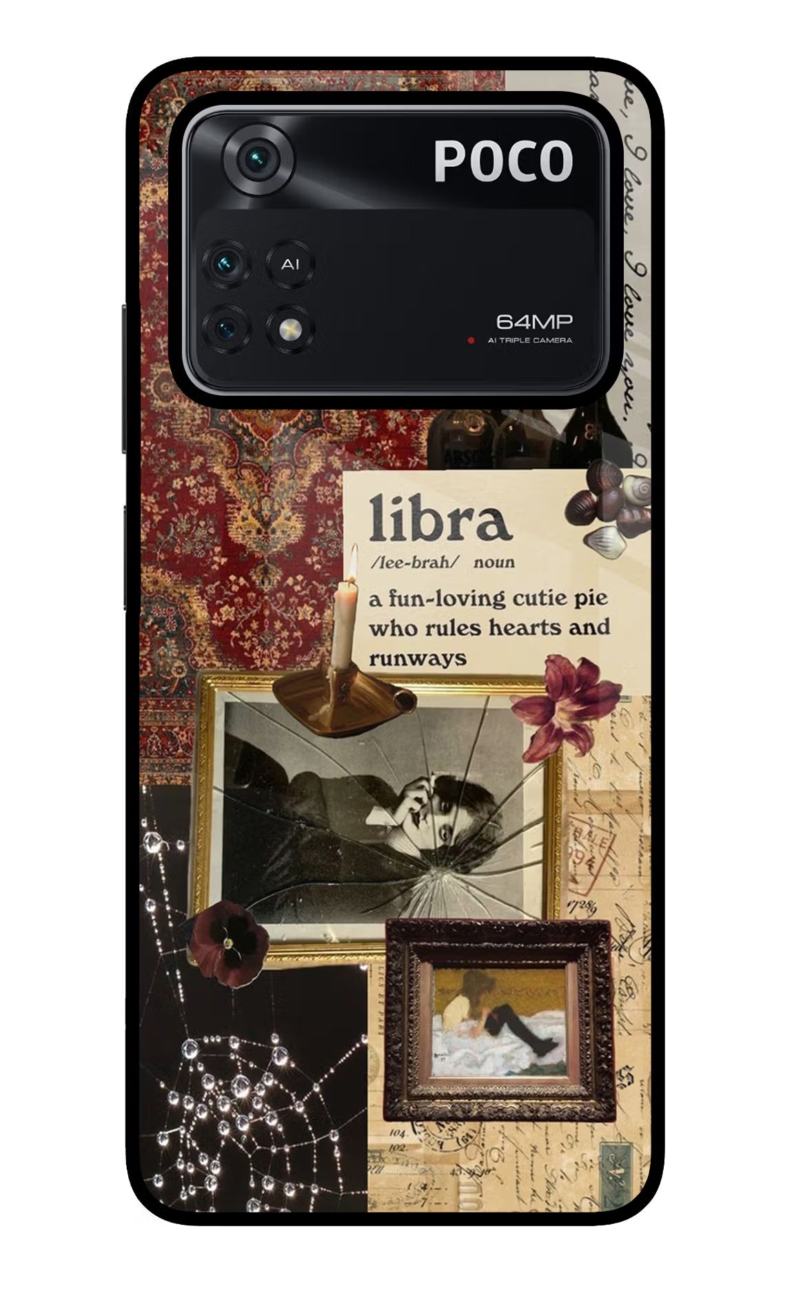 Libra Zodiac Poco M4 Pro 4G Glass Case Back Cover by Casekaro