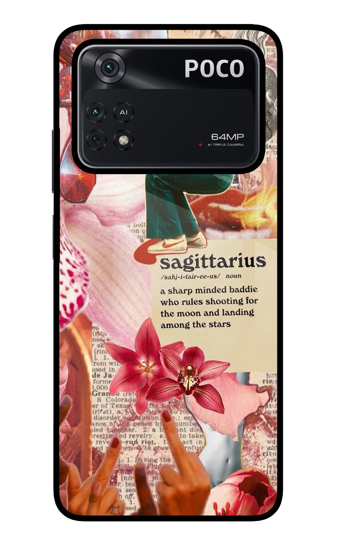 Sagittarius Zodiac Poco M4 Pro 4G Glass Case