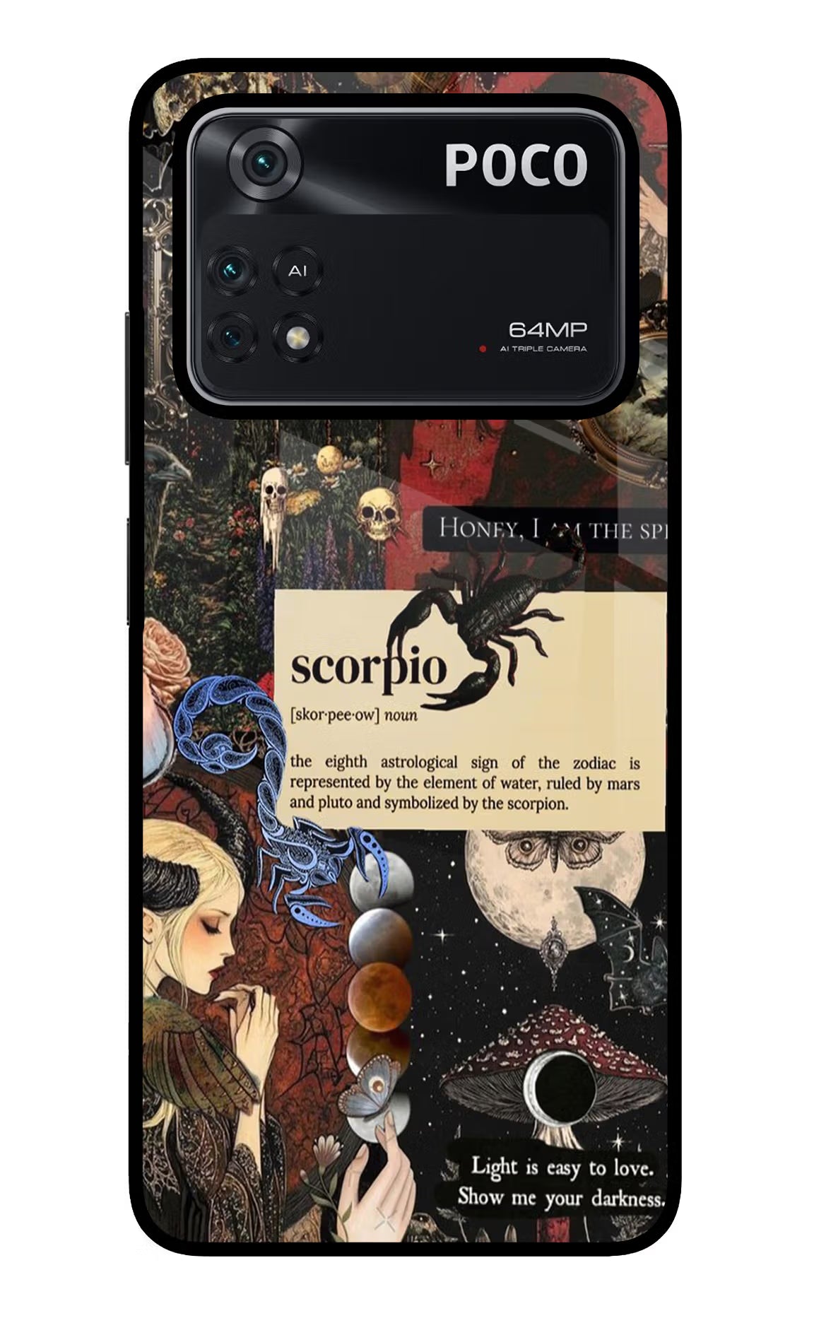 Scorpio Zodiac Poco M4 Pro 4G Glass Case Back Cover by Casekaro