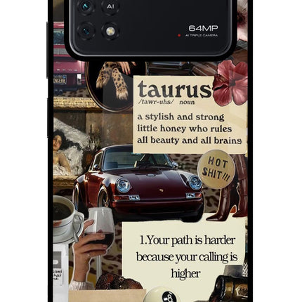 Taurus Zodiac Poco M4 Pro 4G Glass Case