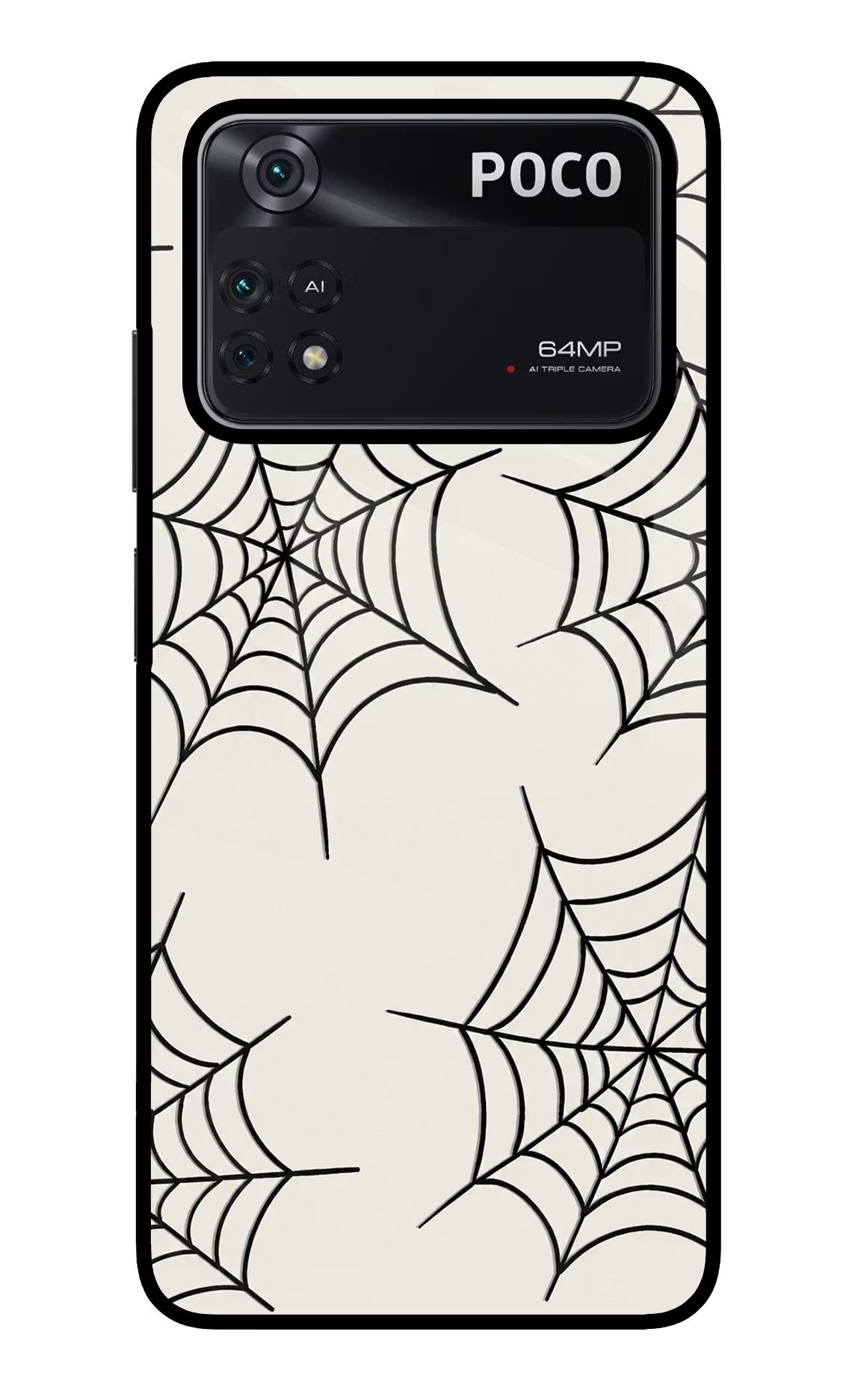 Spider Web Poco M4 Pro 4G Glass Case