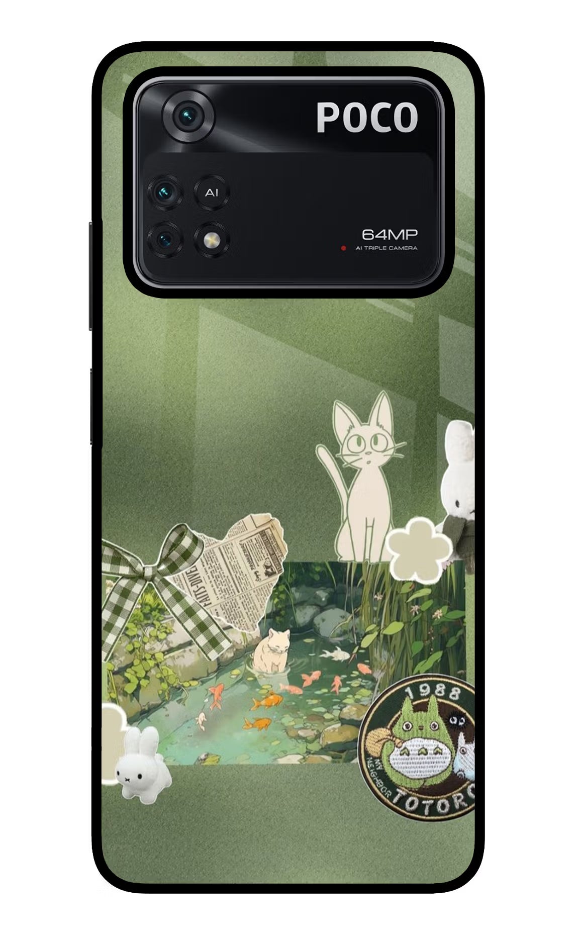 Aesthetic anime Poco M4 Pro 4G Glass Case Back Cover by Casekaro