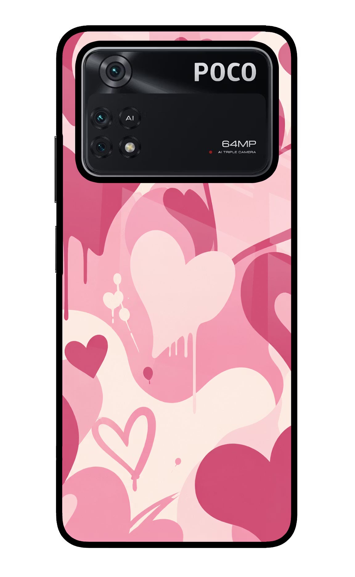 Hearty case Poco M4 Pro 4G Glass Case Back Cover by Casekaro