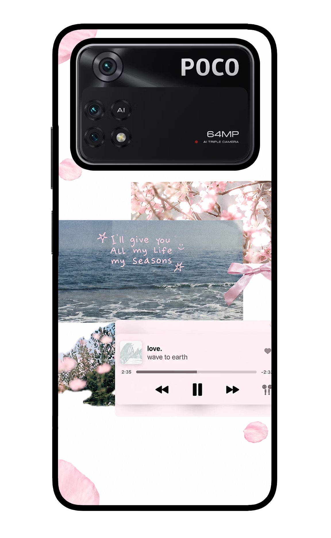 Wave to earth Poco M4 Pro 4G Glass Case Back Cover by Casekaro