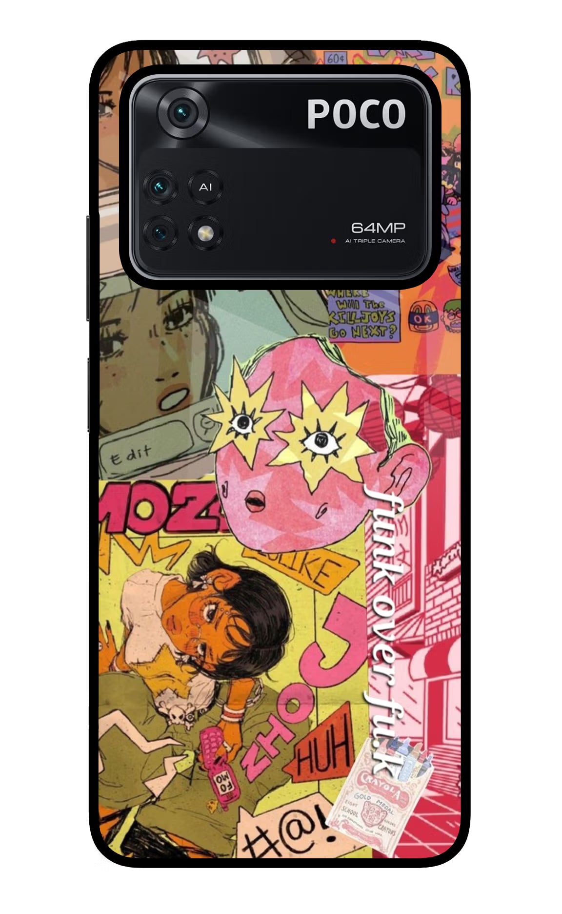Funkover Poco M4 Pro 4G Glass Case Back Cover by Casekaro