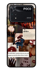 Zodiac Aries Poco M4 Pro 4G Glass Case
