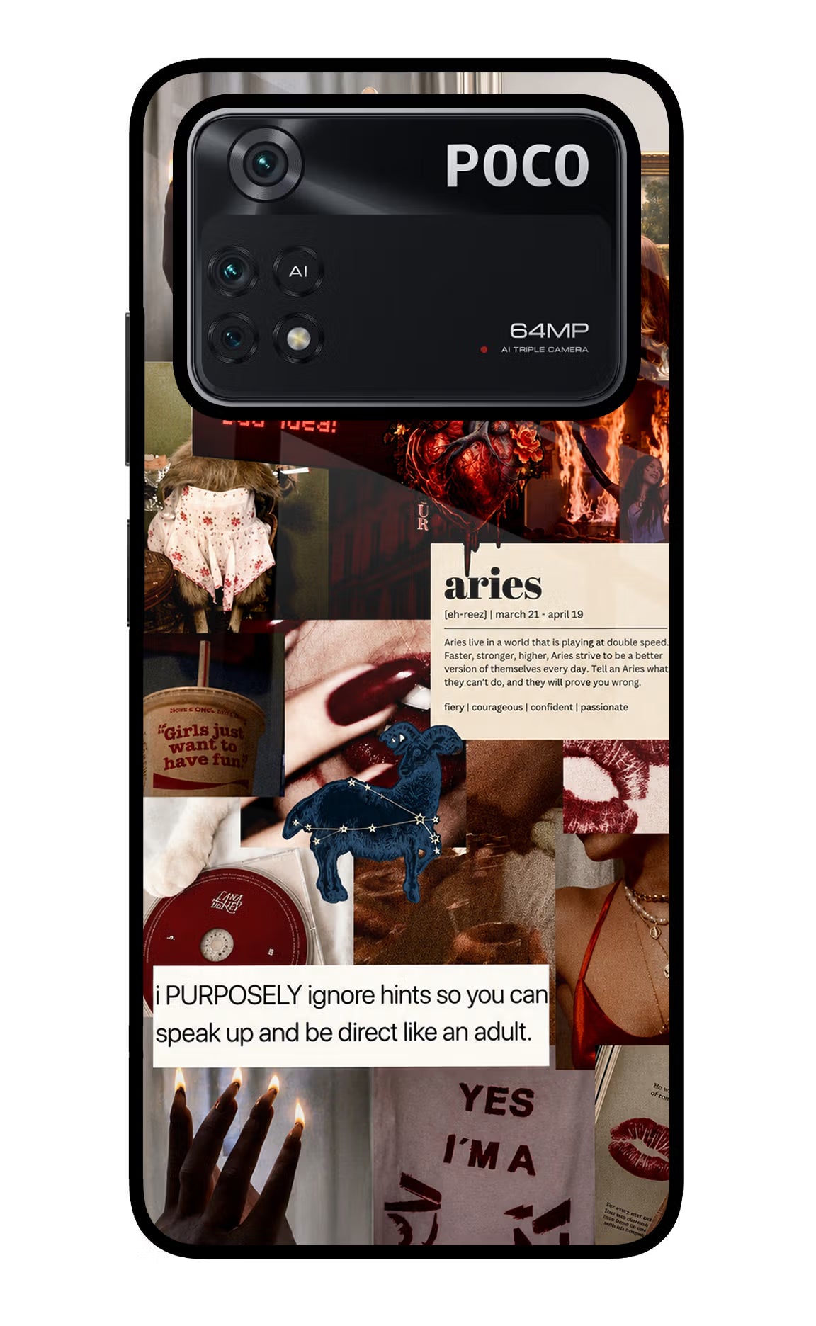 Zodiac Aries Poco M4 Pro 4G Glass Case