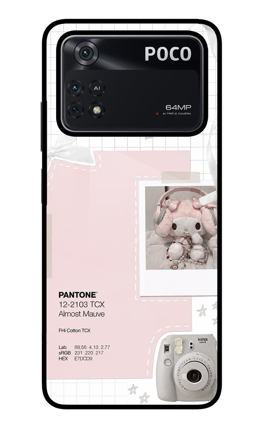 Pantone Asthetic Poco M4 Pro 4G Glass Case