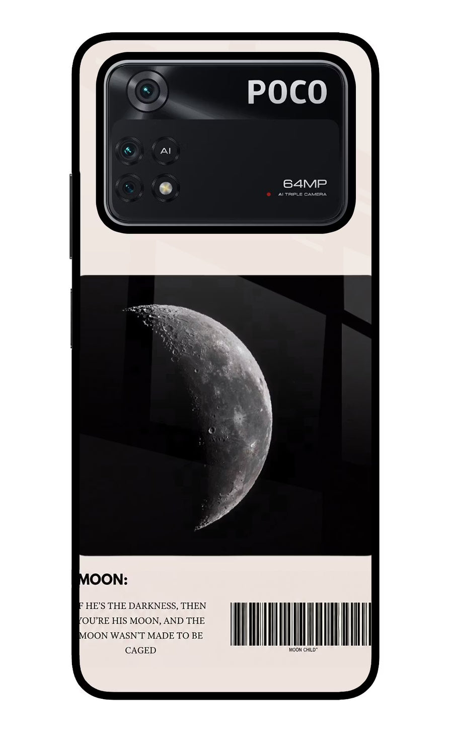 Moon Phase Poco M4 Pro 4G Back Cover, Glass case