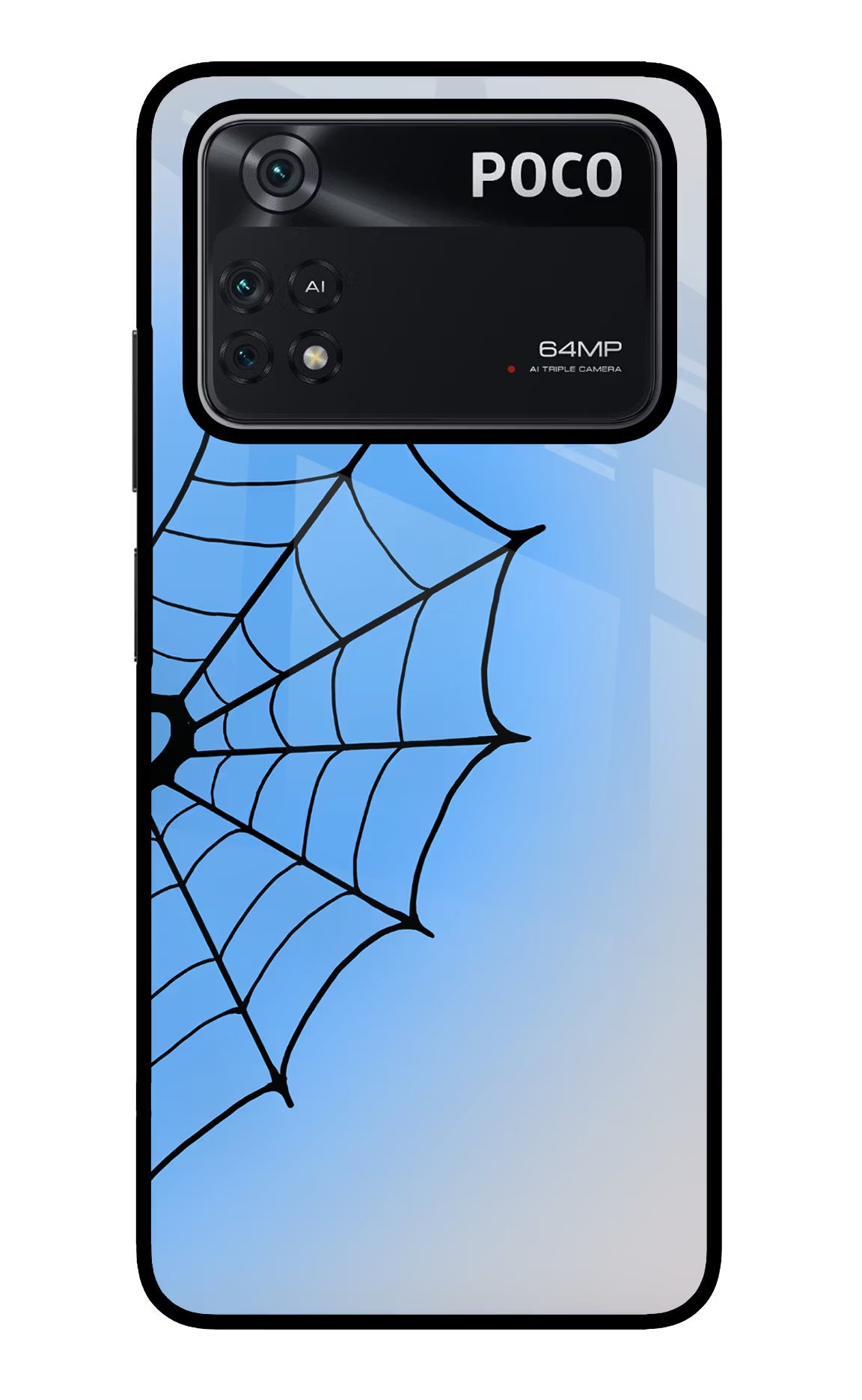 Blue Web Poco M4 Pro 4G Glass Case
