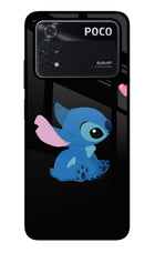 Stitch Crush Poco M4 Pro 4G Glass Case