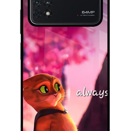 Always Cat Poco M4 Pro 4G Glass Case
