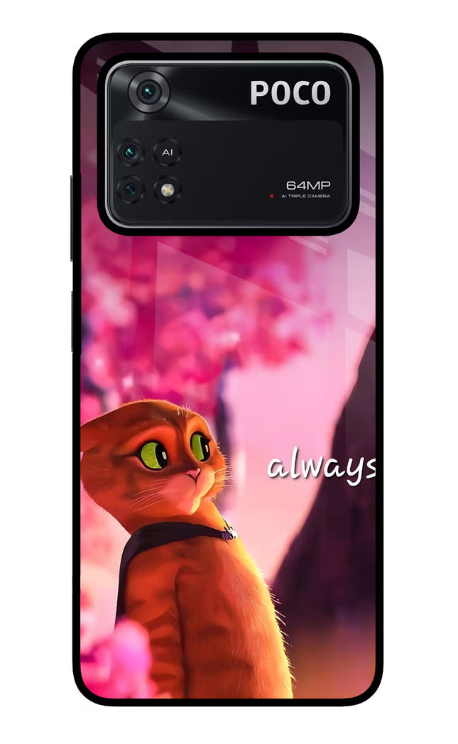 Always Cat Poco M4 Pro 4G Glass Case