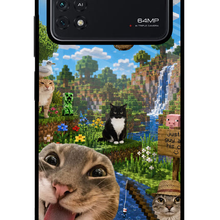 Minecraft Cat Chaos Poco M4 Pro 4G Glass Case