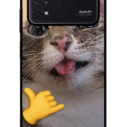Silly Cat Call Poco M4 Pro 4G Glass Case