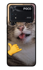 Silly Cat Call Poco M4 Pro 4G Glass Case