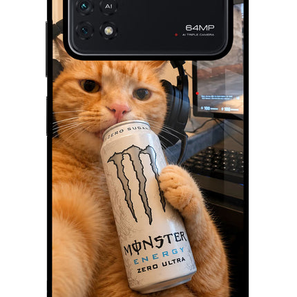 Gamer Cat Energy Poco M4 Pro 4G Glass Case