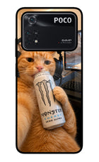 Gamer Cat Energy Poco M4 Pro 4G Glass Case