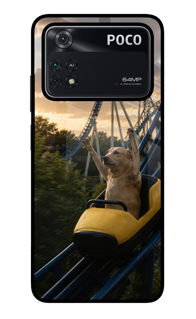 Rollercoaster Dog Poco M4 Pro 4G Glass Case