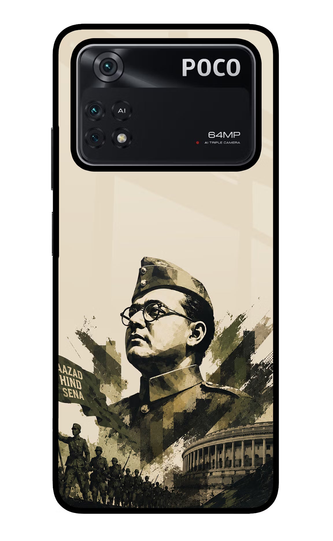 Netaji Rising Poco M4 Pro 4G Glass Case