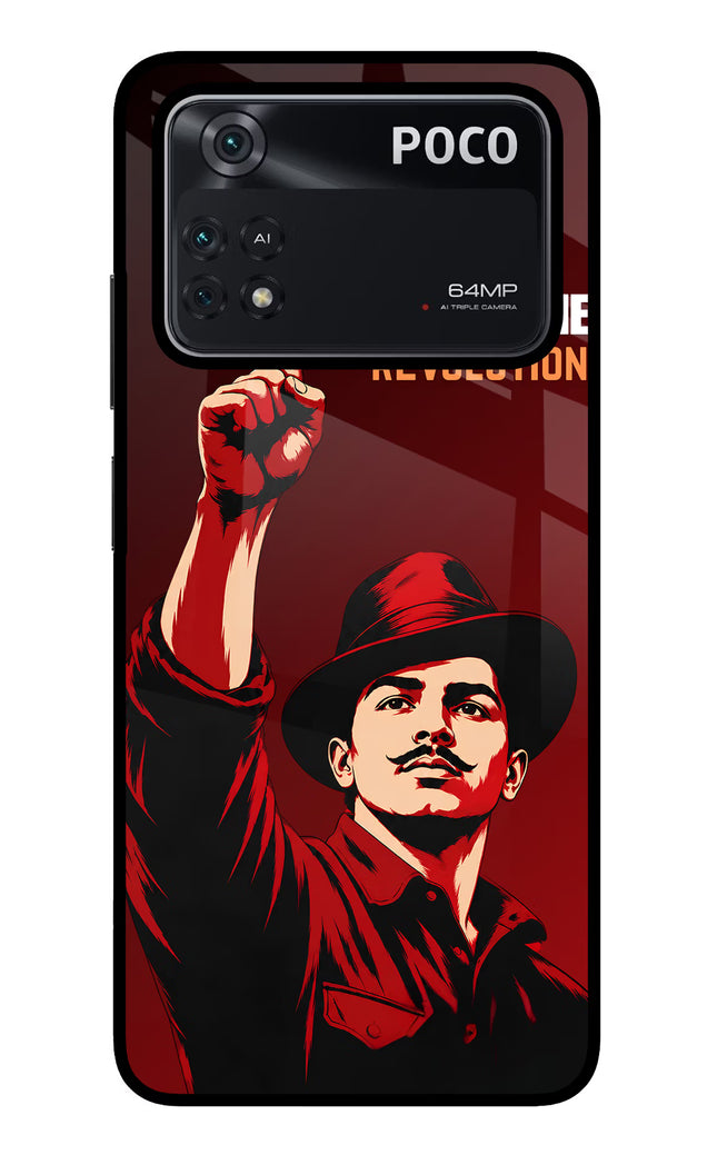 Bhagat Singh Revolution Poco M4 Pro 4G Glass Case