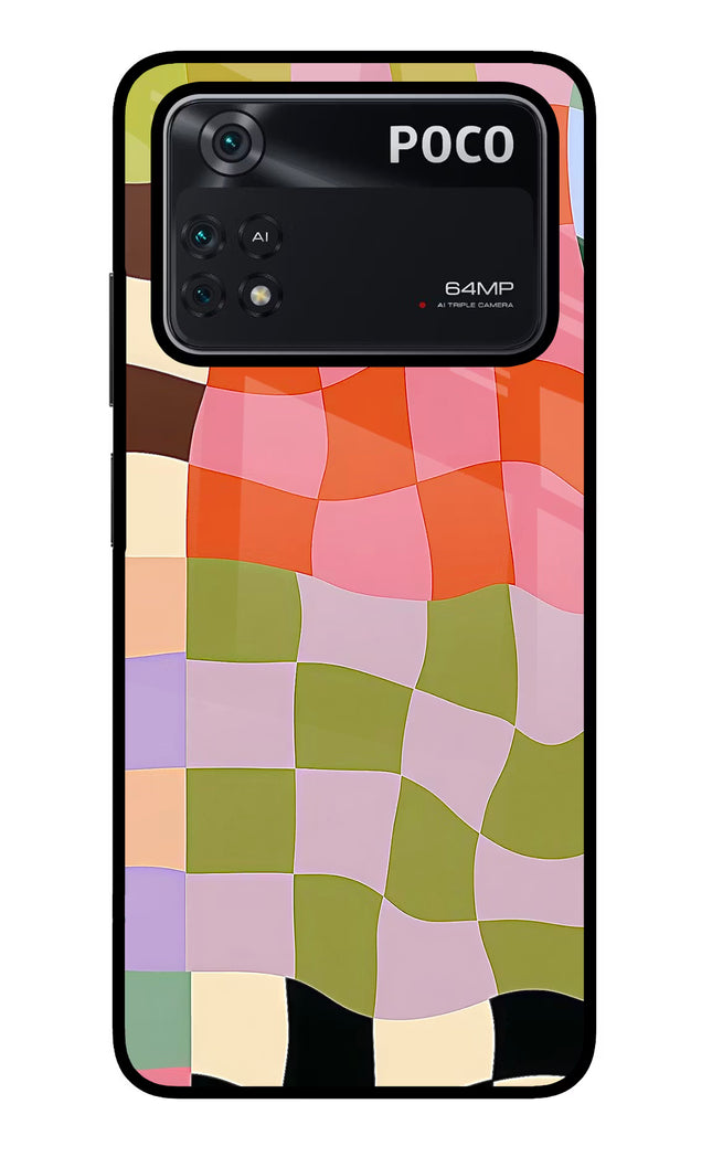 Wavy Grid Poco M4 Pro 4G Glass Case