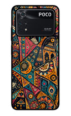 Folk Print Poco M4 Pro 4G Glass Case