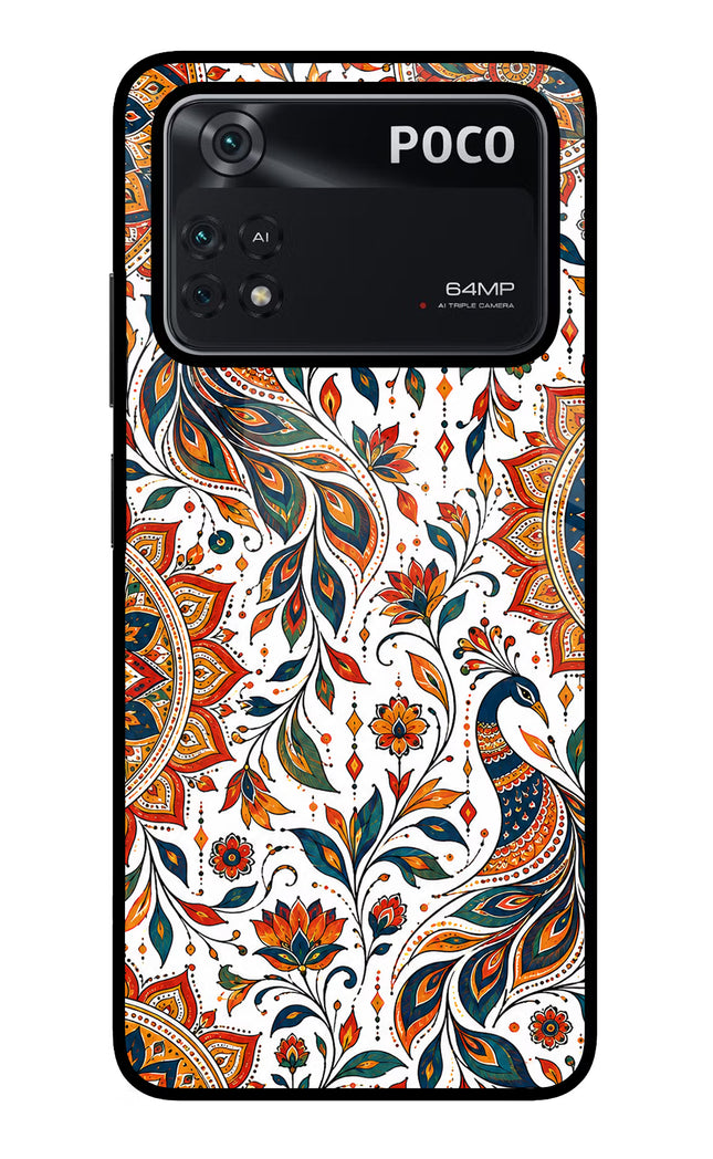 White Mayura Poco M4 Pro 4G Glass Case