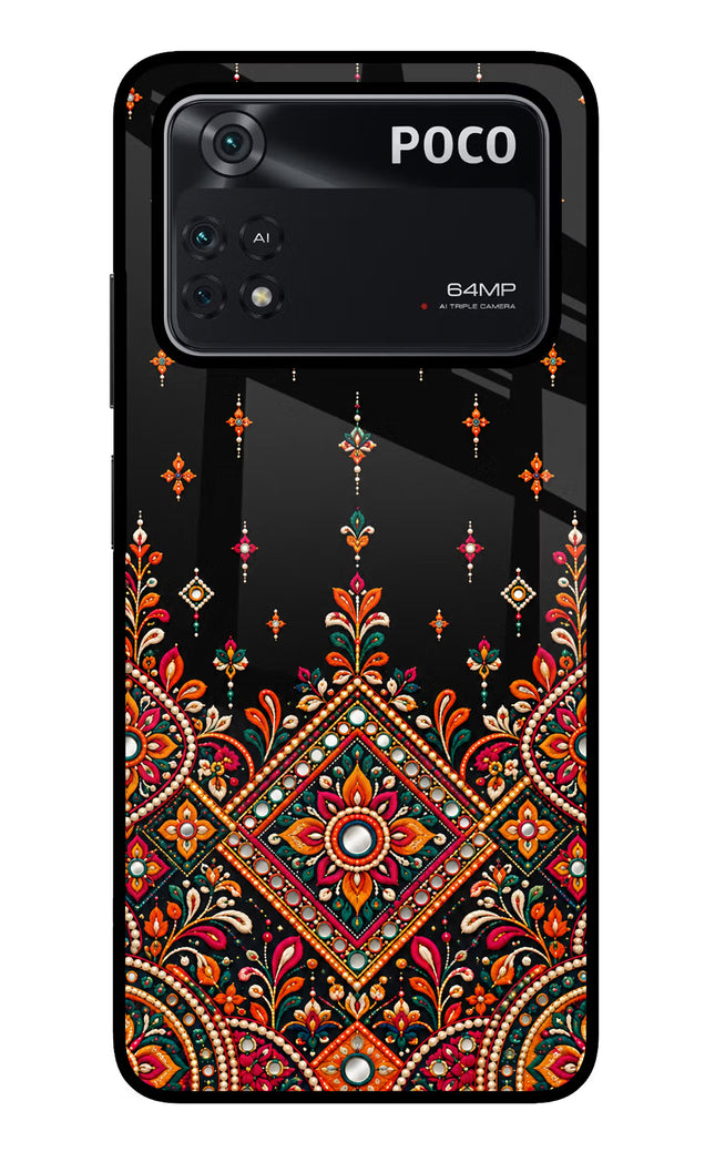 Noir Mehfil Poco M4 Pro 4G Glass Case