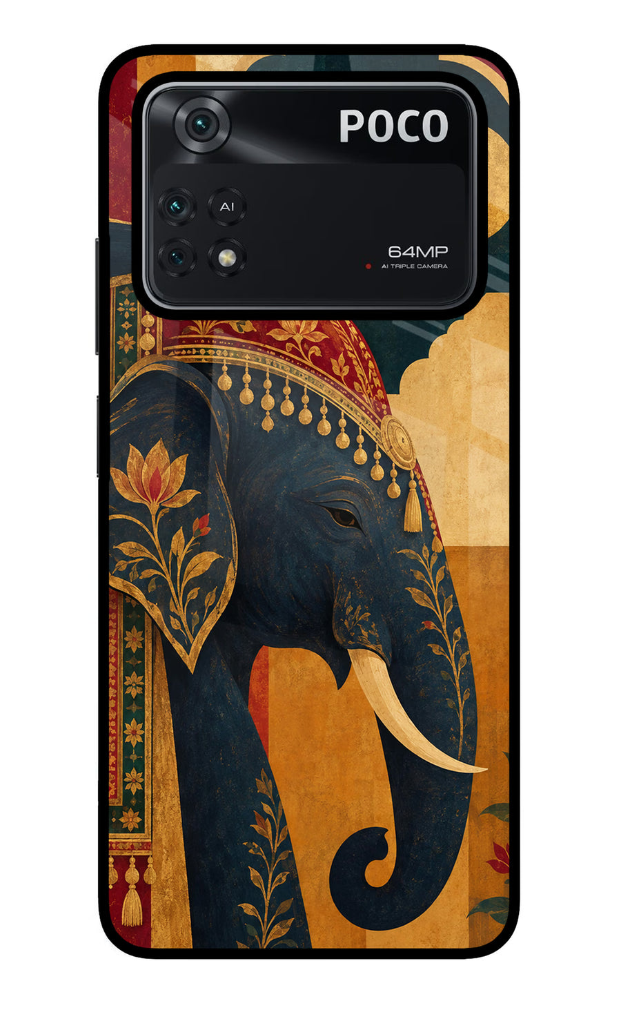 Royal Elephant Poco M4 Pro 4G Back Cover, Glass case