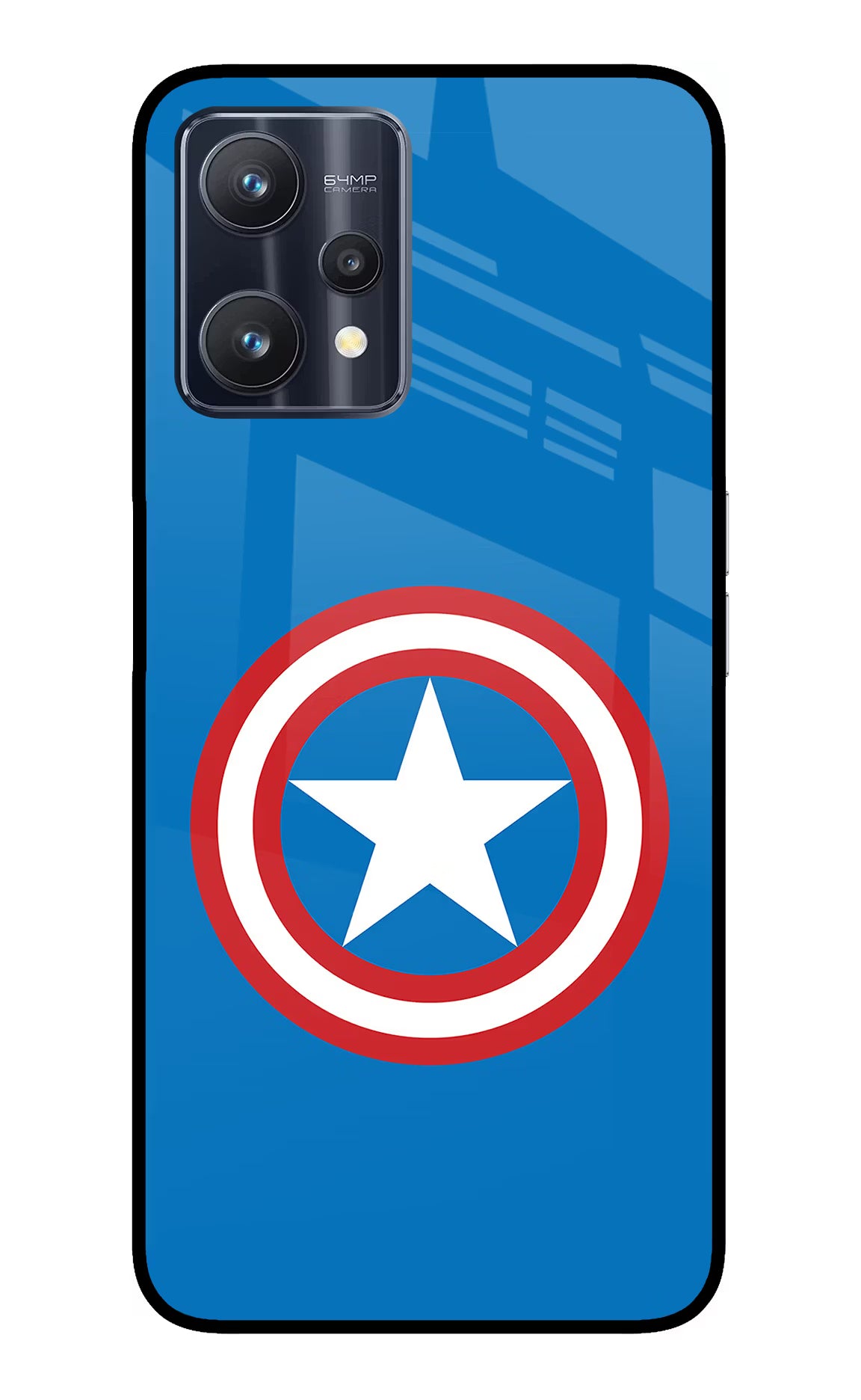 Captain America Logo Realme 9 Pro 5G Glass Case Back Cover by Casekaro
