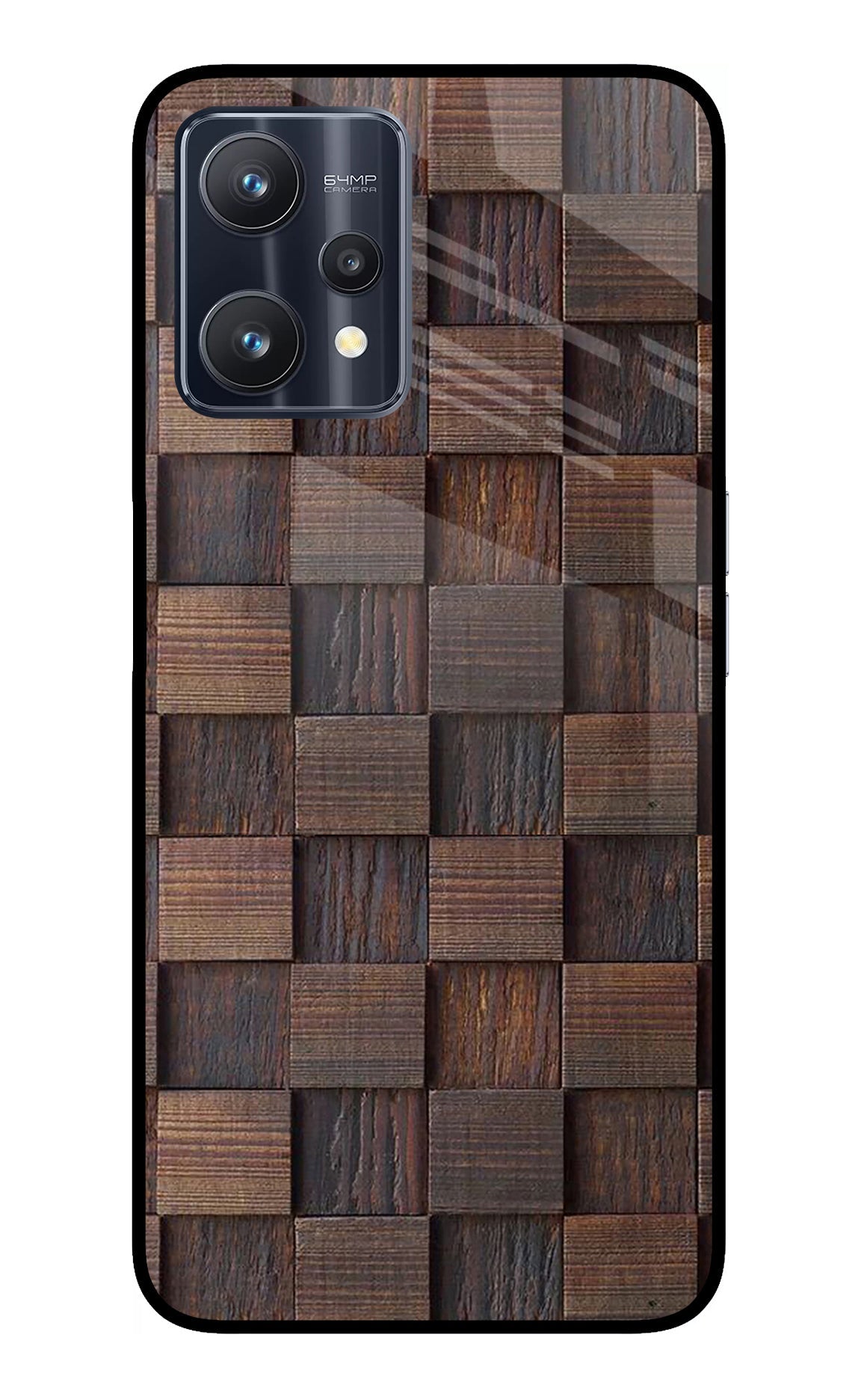 Wooden Cube Design Realme 9 Pro 5G Glass Case