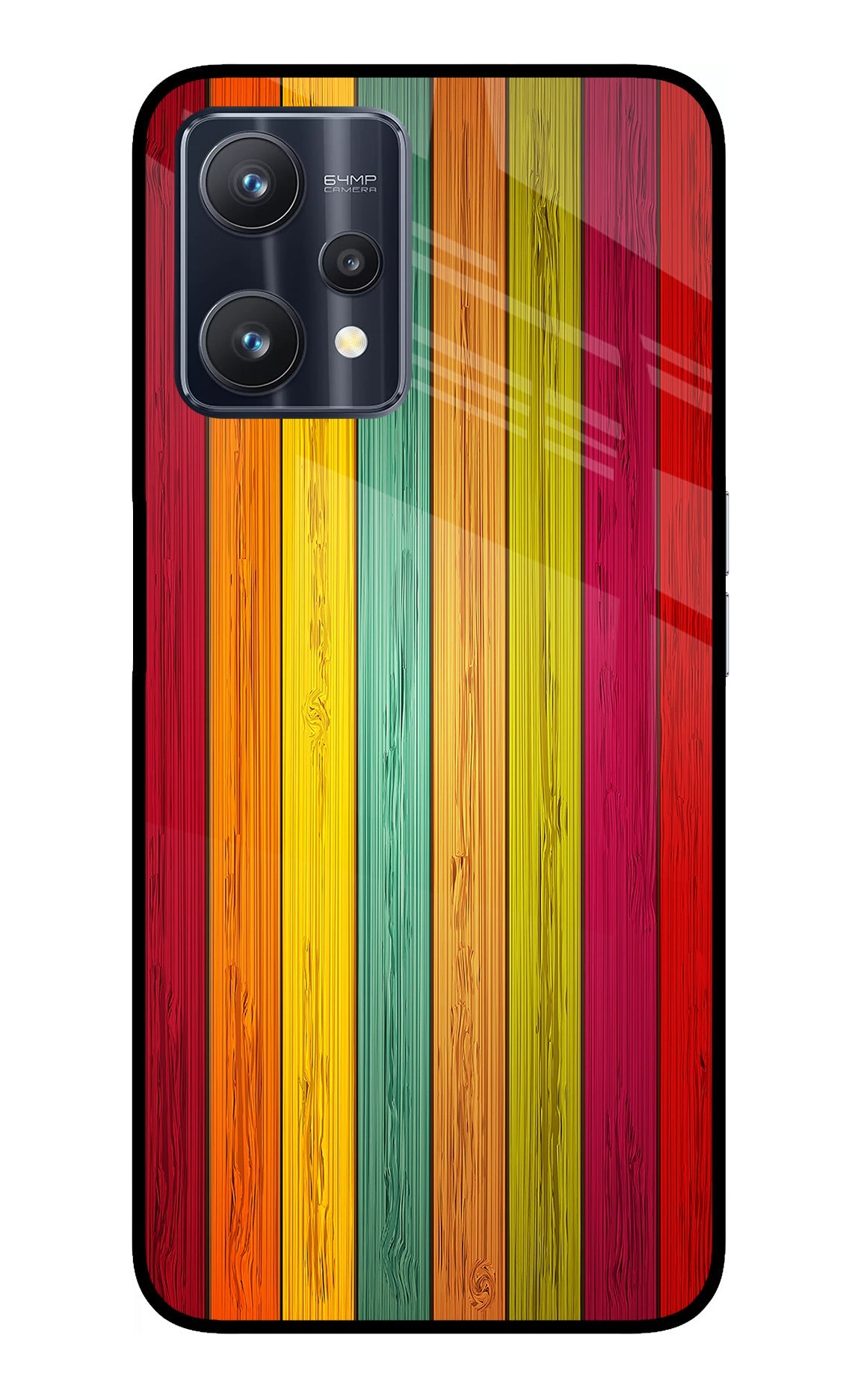 Multicolor Wooden Realme 9 Pro 5G Glass Case