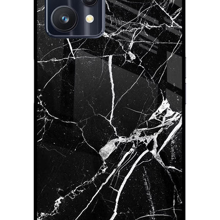 Black Marble Pattern Realme 9 Pro 5G Glass Case