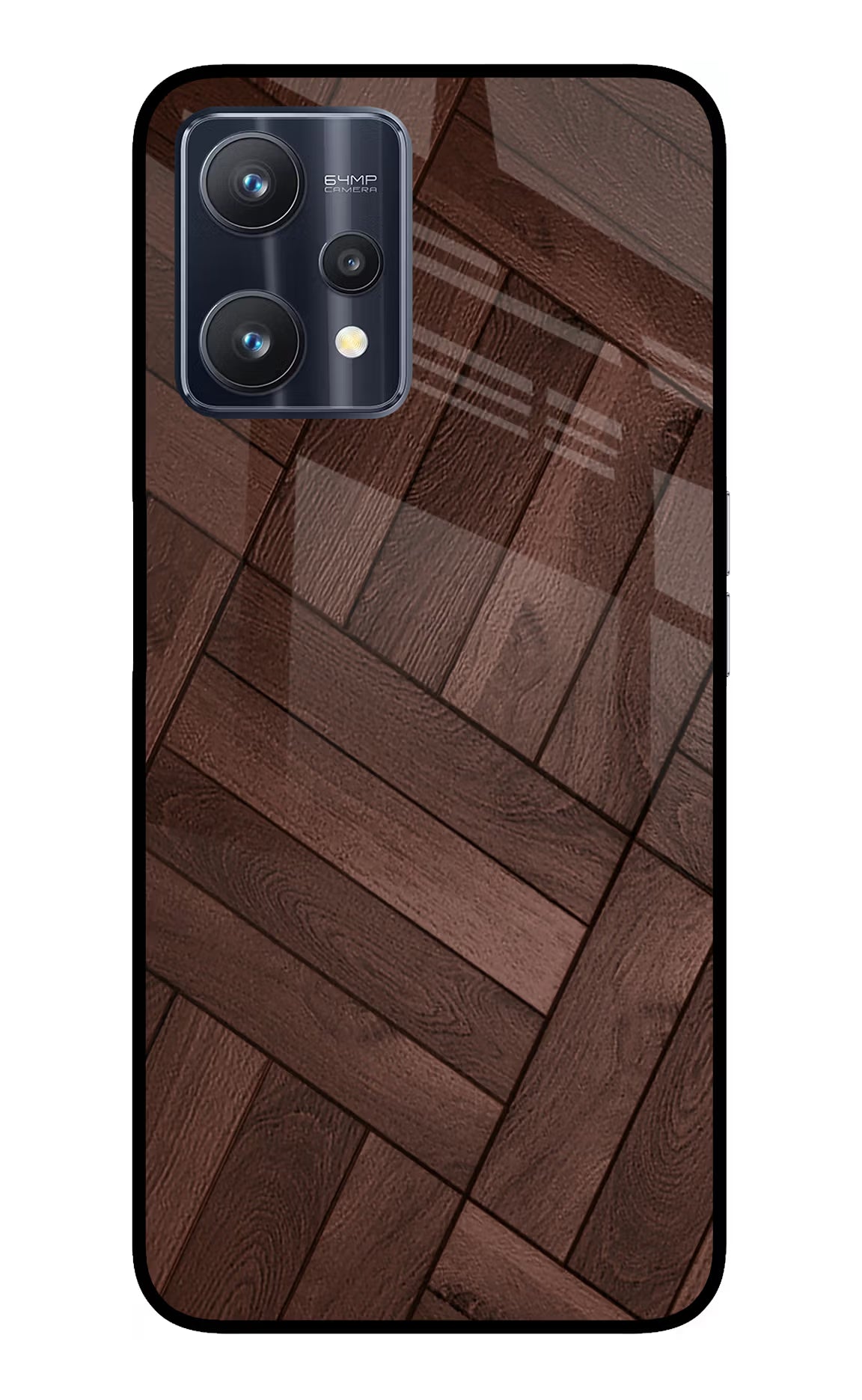 Wooden Texture Design Realme 9 Pro 5G Glass Case Back Cover by Casekaro