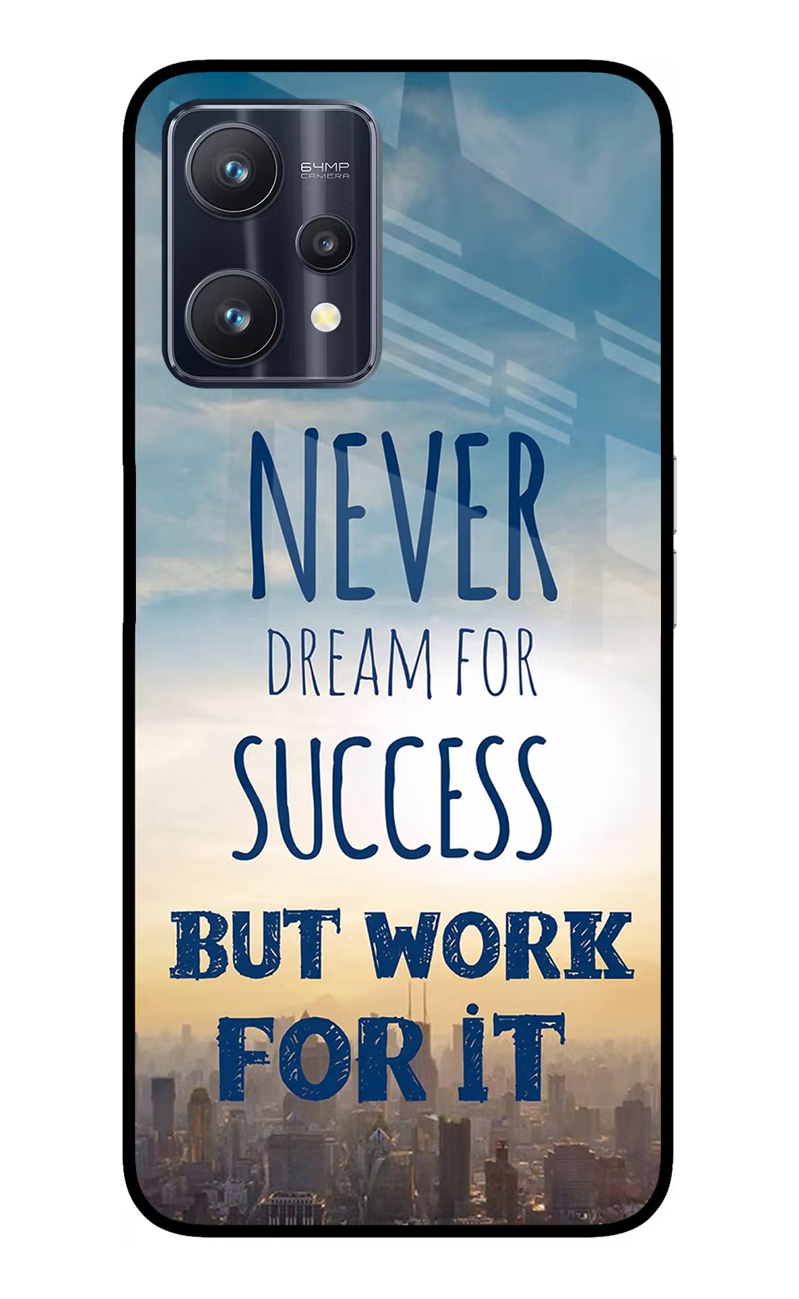 Never Dream For Success But Work For It Realme 9 Pro 5G Glass Case Back Cover by Casekaro
