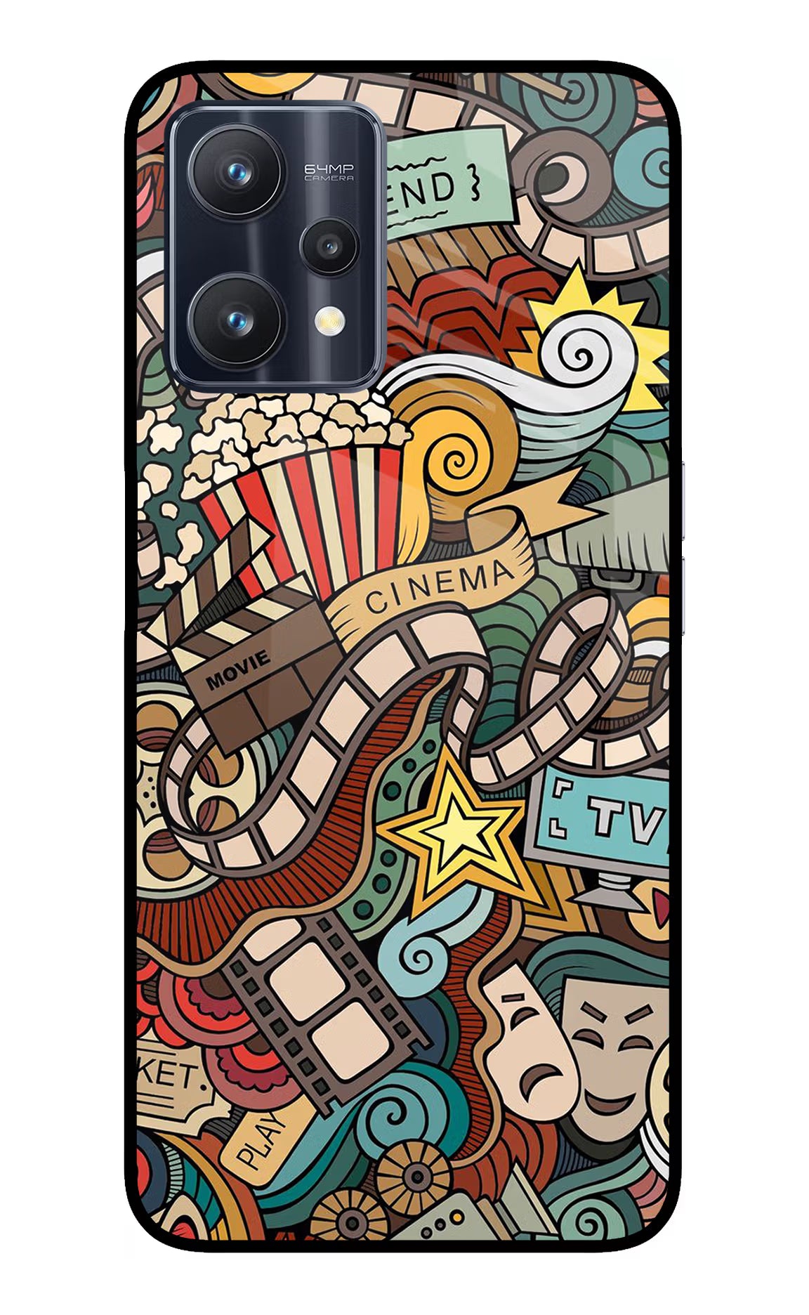 Cinema Abstract Realme 9 Pro 5G Glass Case Back Cover by Casekaro