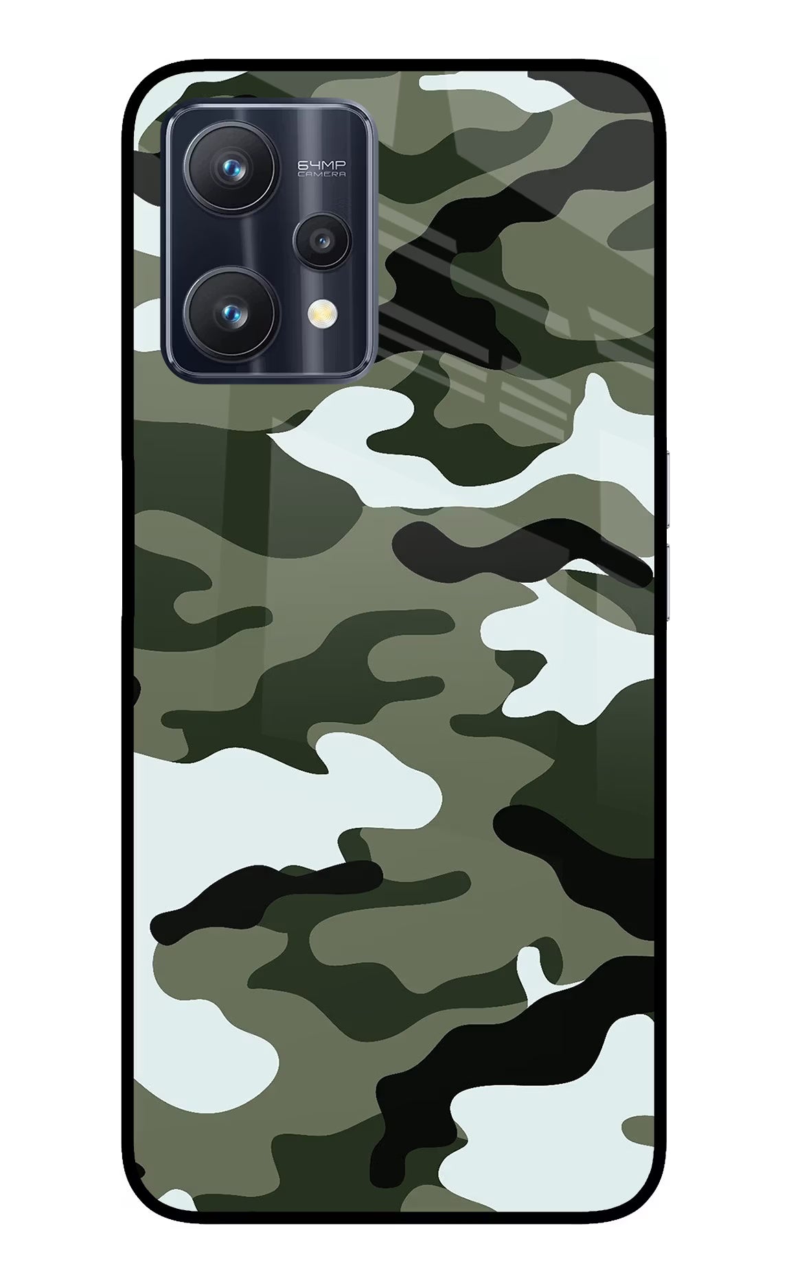 Camouflage Realme 9 Pro 5G Glass Case Back Cover by Casekaro