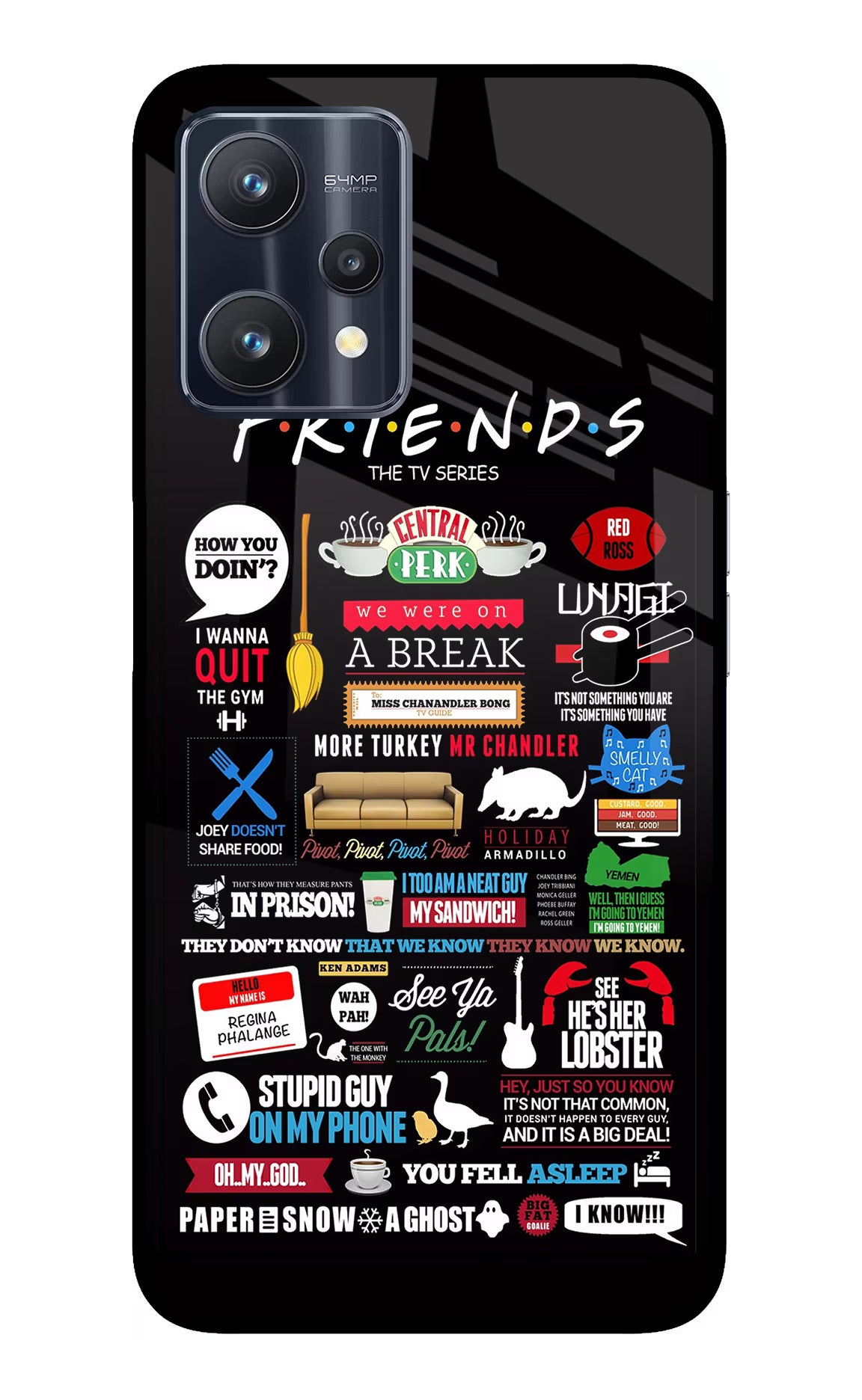 FRIENDS Realme 9 Pro 5G Glass Case Back Cover by Casekaro
