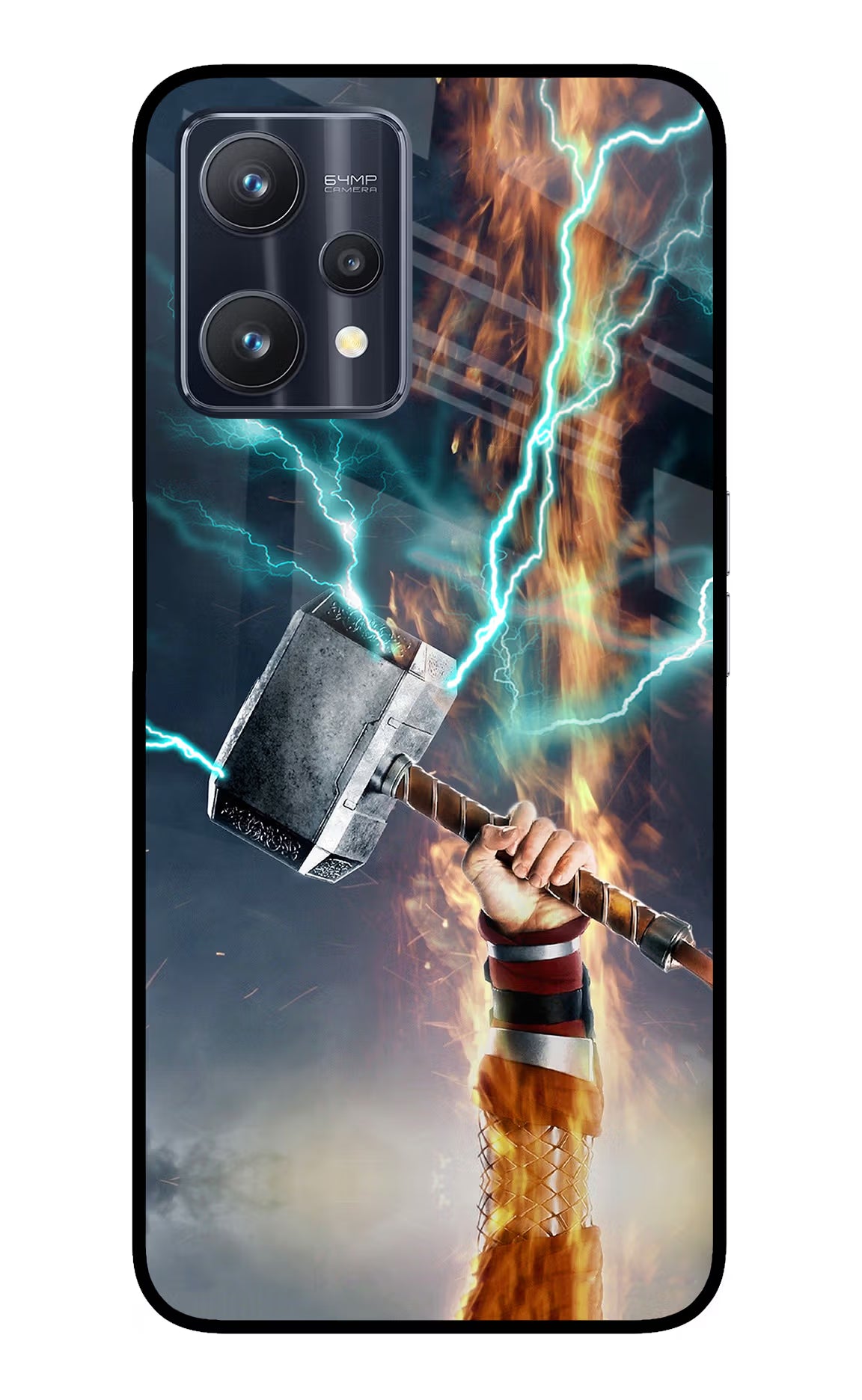 Thor Hammer Mjolnir Realme 9 Pro 5G Glass Case Back Cover by Casekaro