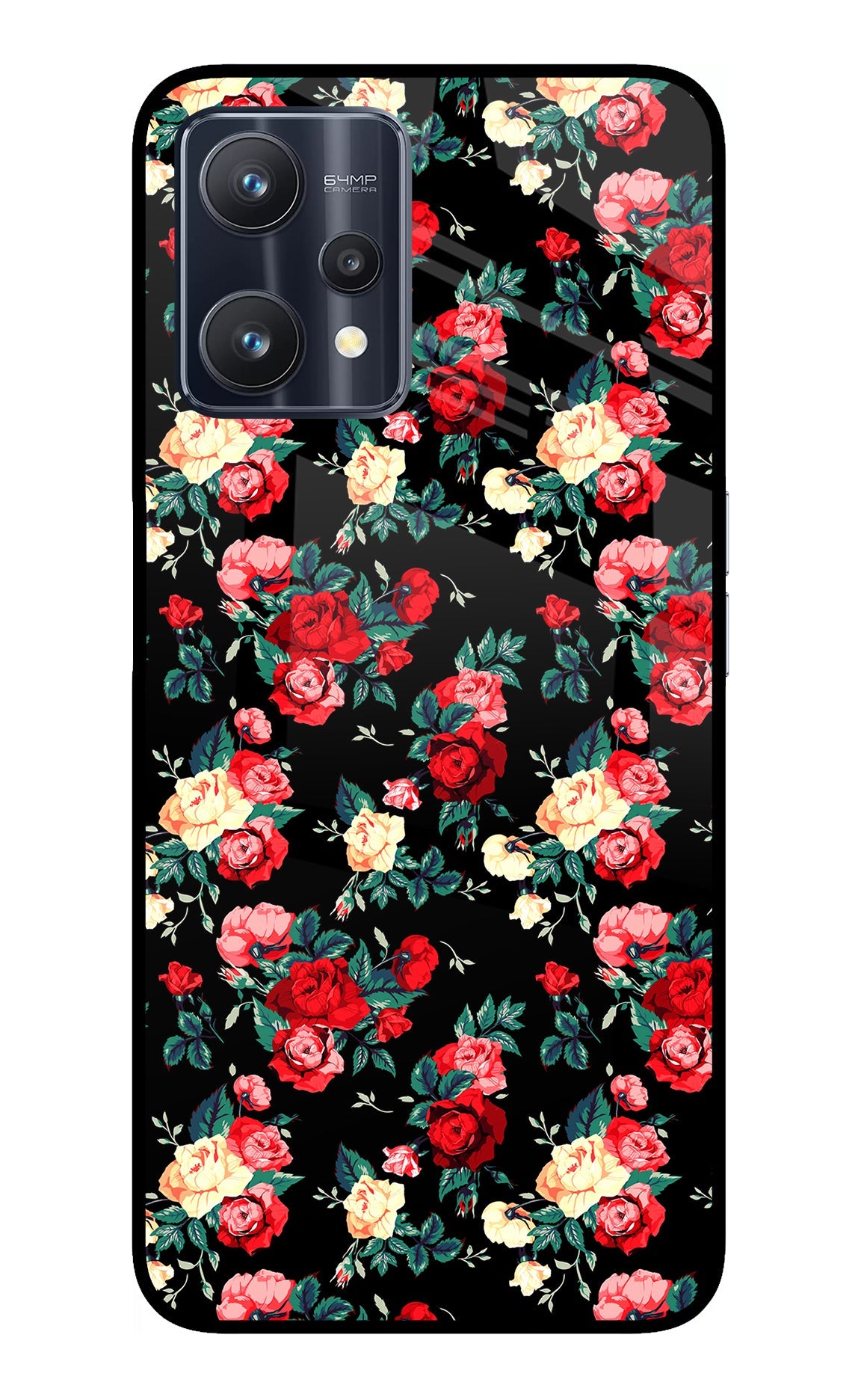 Rose Pattern Realme 9 Pro 5G Glass Case