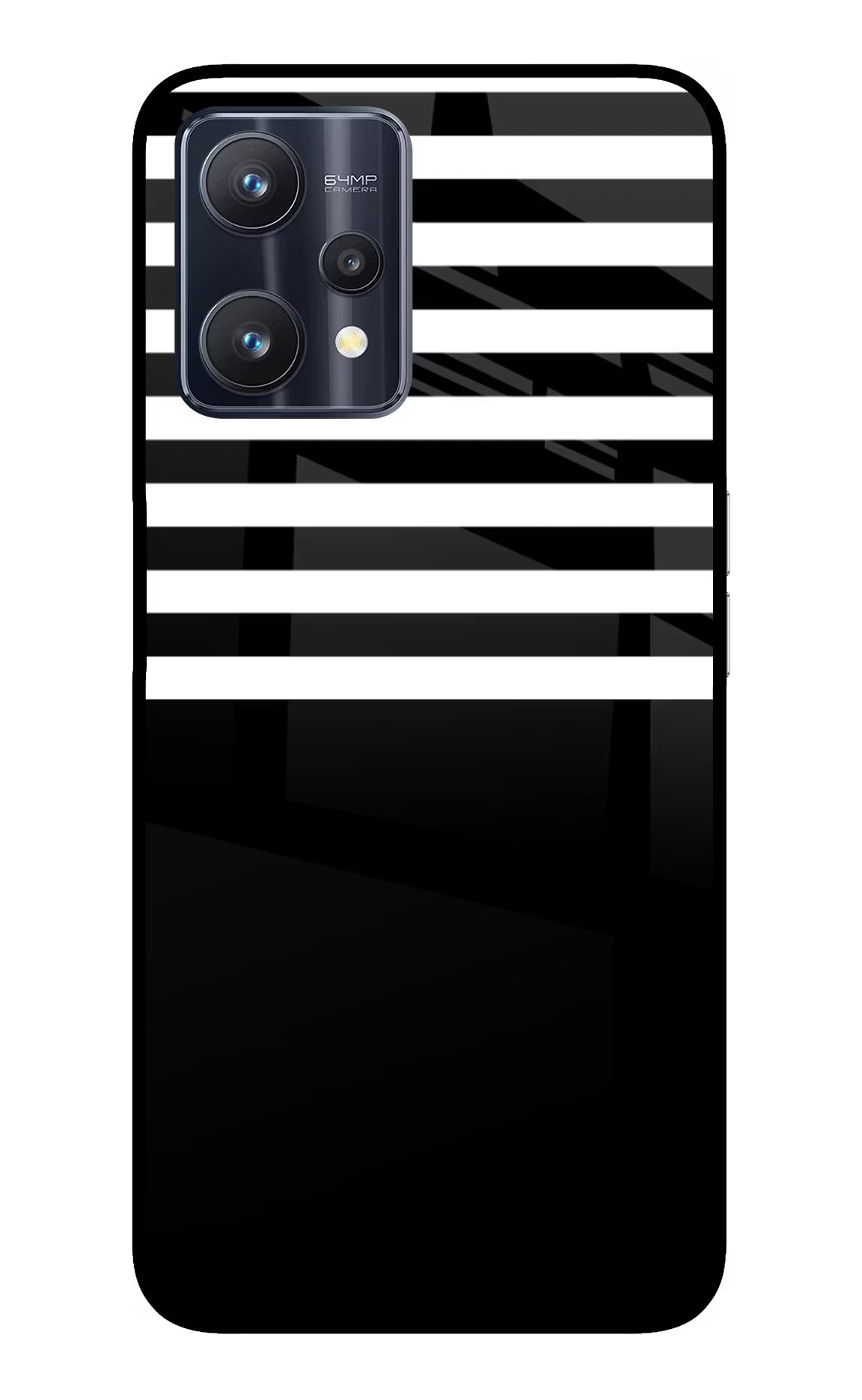 Black and White Print Realme 9 Pro 5G Glass Case Back Cover by Casekaro