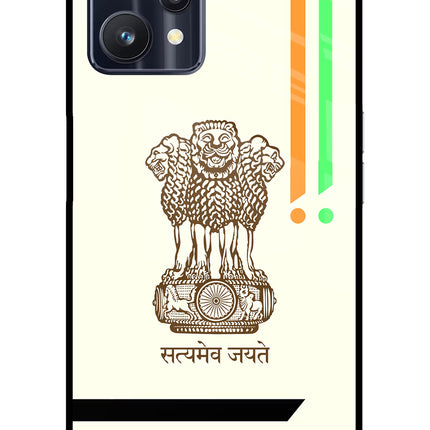 Satyamev Jayate Brown Logo Realme 9 Pro 5G Glass Case Back Cover by Casekaro