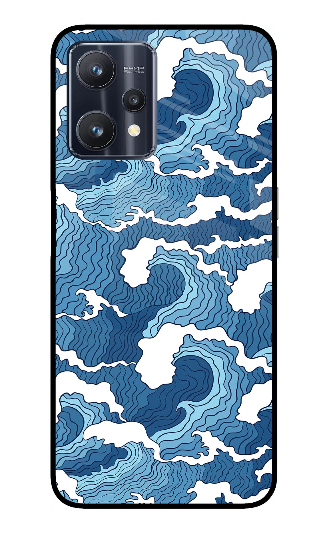 Blue Waves Realme 9 Pro 5G Glass Case Back Cover by Casekaro