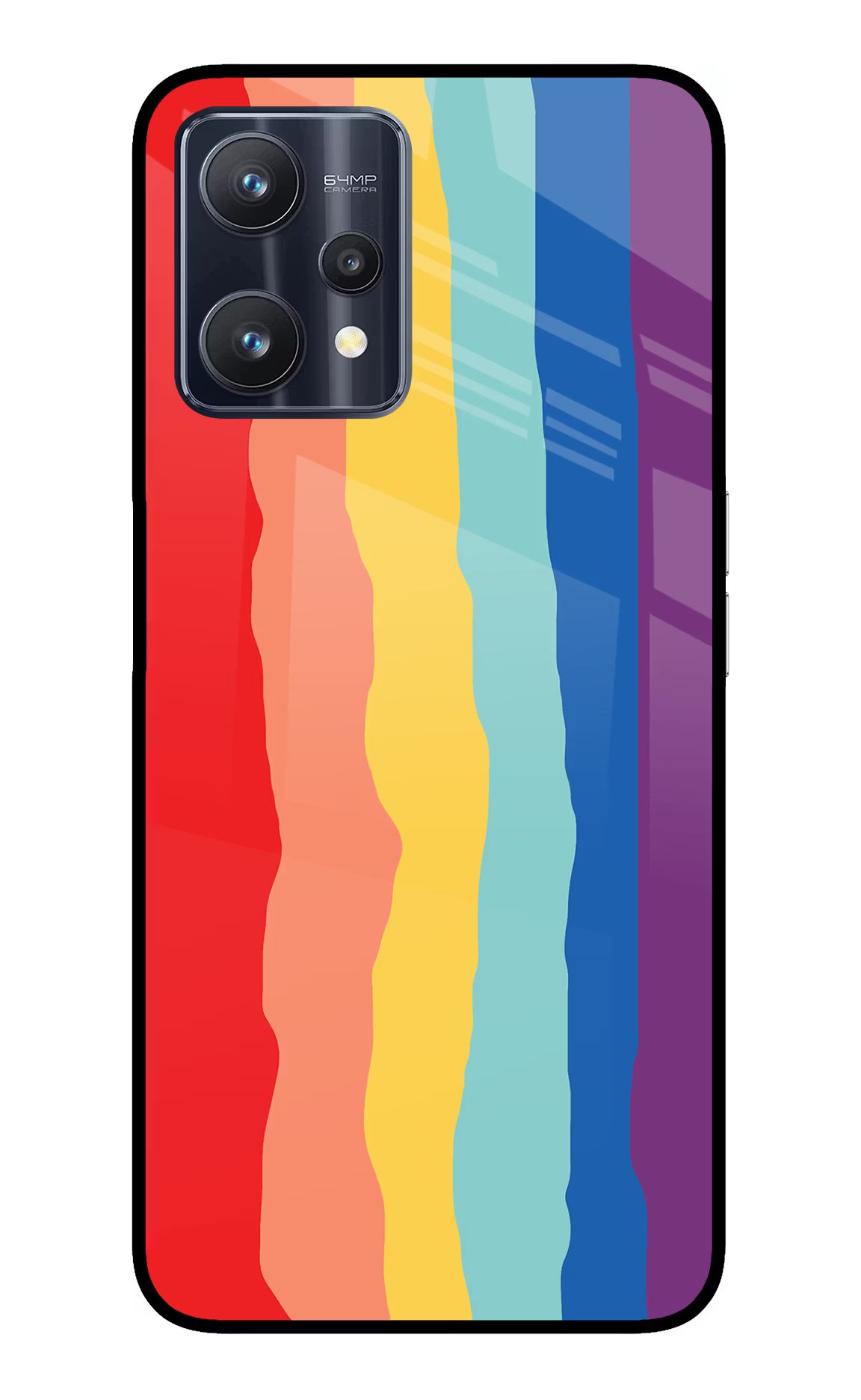 Rainbow Realme 9 Pro 5G Glass Case Back Cover by Casekaro