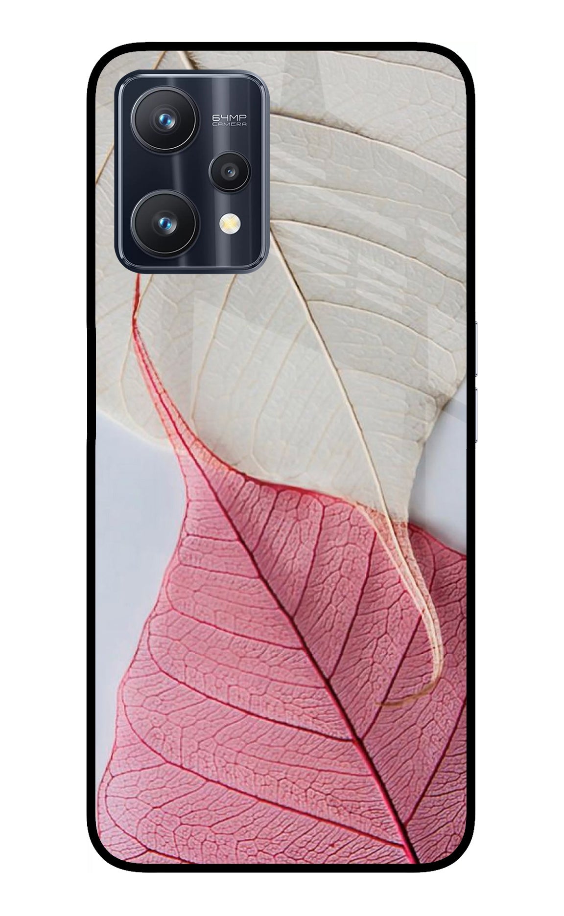 White Pink Leaf Realme 9 Pro 5G Back Cover