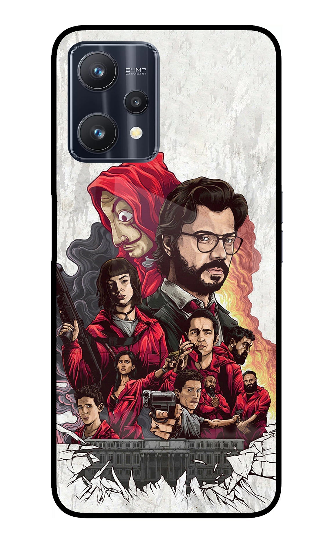 Money Heist Artwork Realme 9 Pro 5G Glass Case