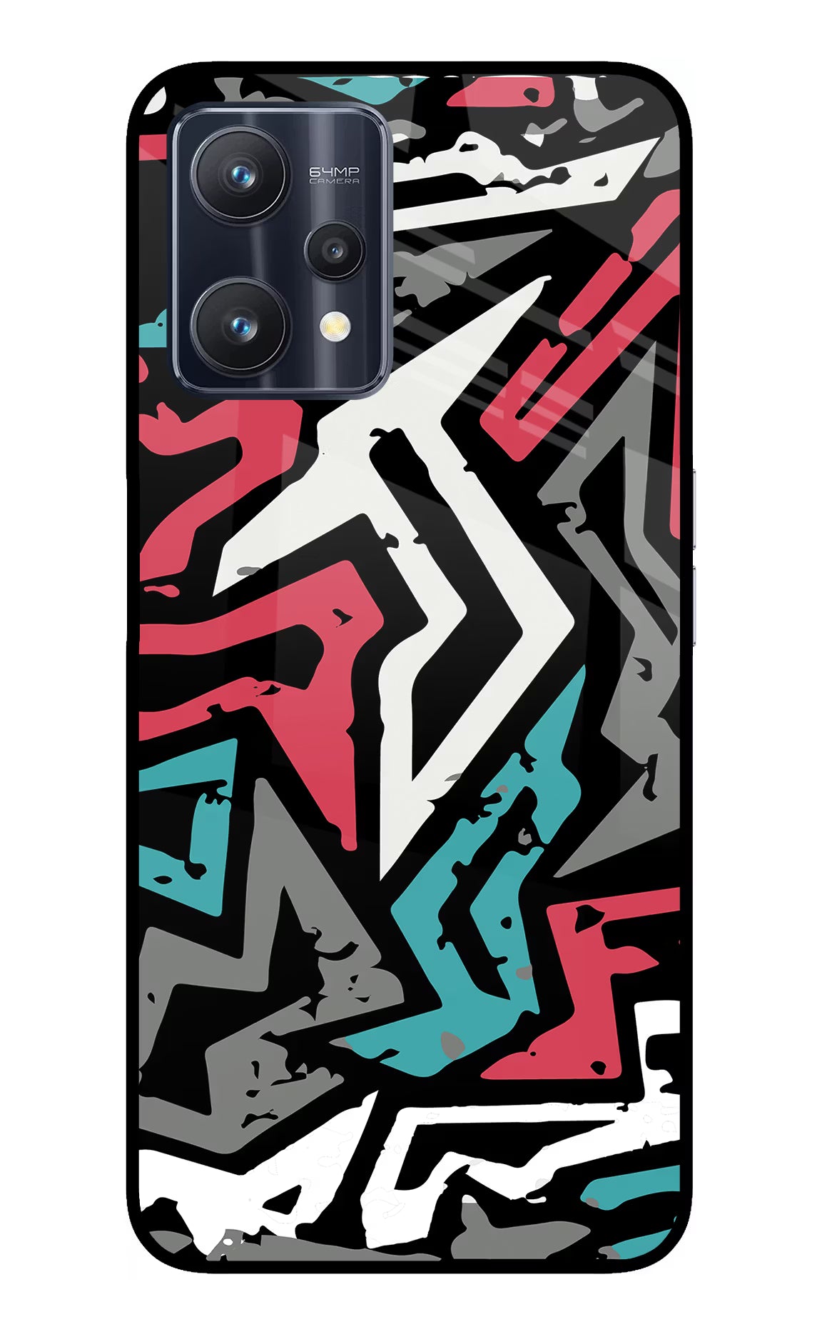 Geometric Graffiti Realme 9 Pro 5G Glass Case Back Cover by Casekaro